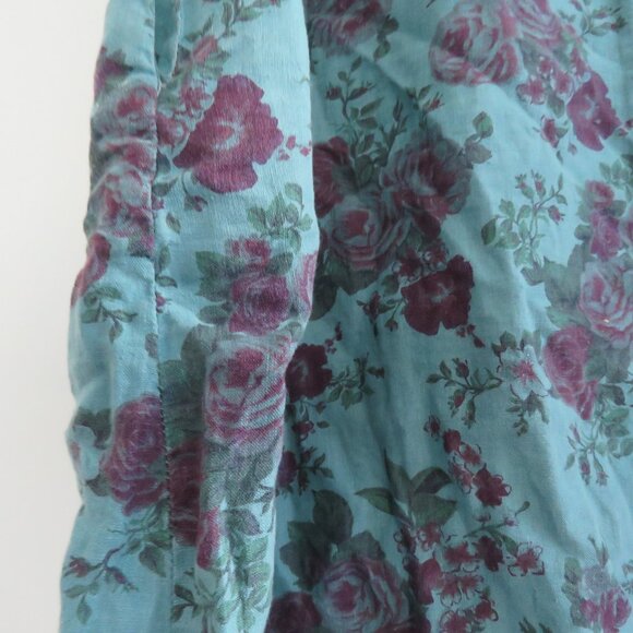FLAX 100% Linen Floral Gauzy Shirt Dress Lagenlook Feminine Boho - Size L - Picture 10 of 15